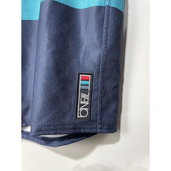 O'Neill Men’s Board Shorts Beach Surf Swim Ocean Y2K Striped Red/Blue Size 40 - Picture 2 of 12